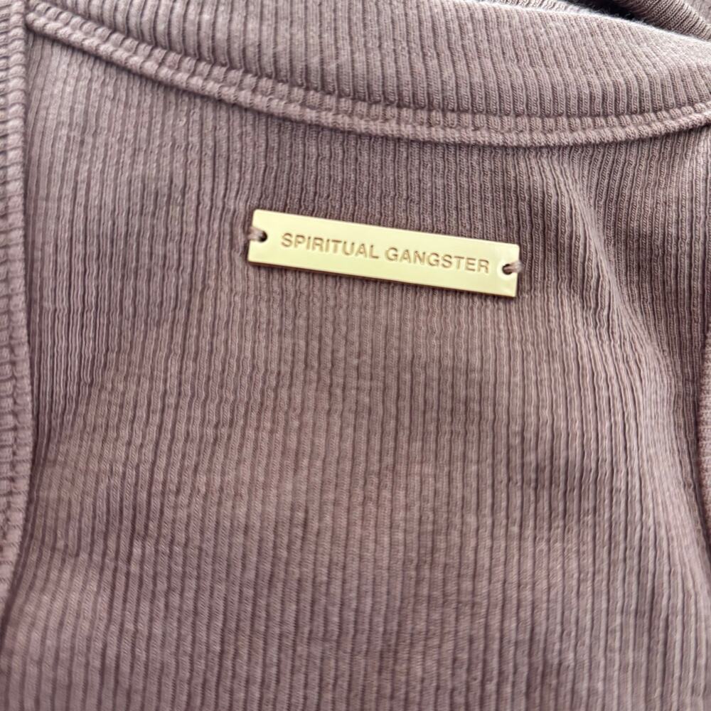 Spiritual Gangster Dusty Rose Slim Fit Ribbed Tank Dress Size Large Loungewear - Picture 4 of 5